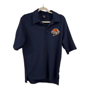 Nike Team Kansas Jayhawks 2003 Tangerine Bowl Polo Shirt Mens Medium Navy Blue